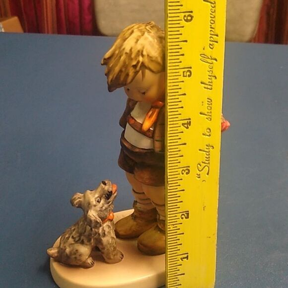 Vintage Goebel Hummel Charming Boy and Dog Figurine Cottagecore Grandmacore - Picture 6 of 7